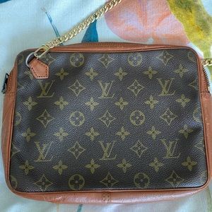 LV monogram pouch converted to crossbody